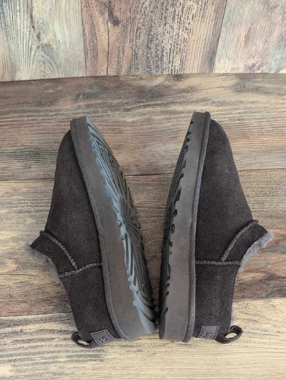 UGG 1173891 Brown Classic Micro Slip On Ankle Booties Boots                540A